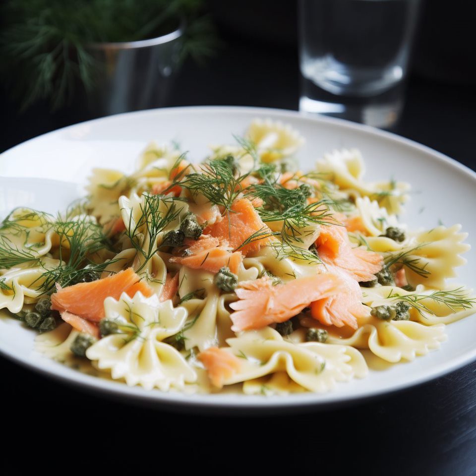 Smoked Salmon Pasta with Capers & Dill